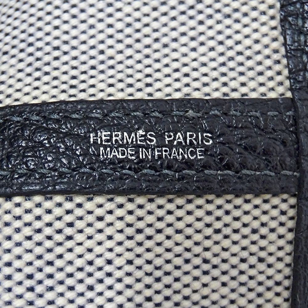 Hermes Tote Garden Party PM Toile Ash Black Gold — view 6