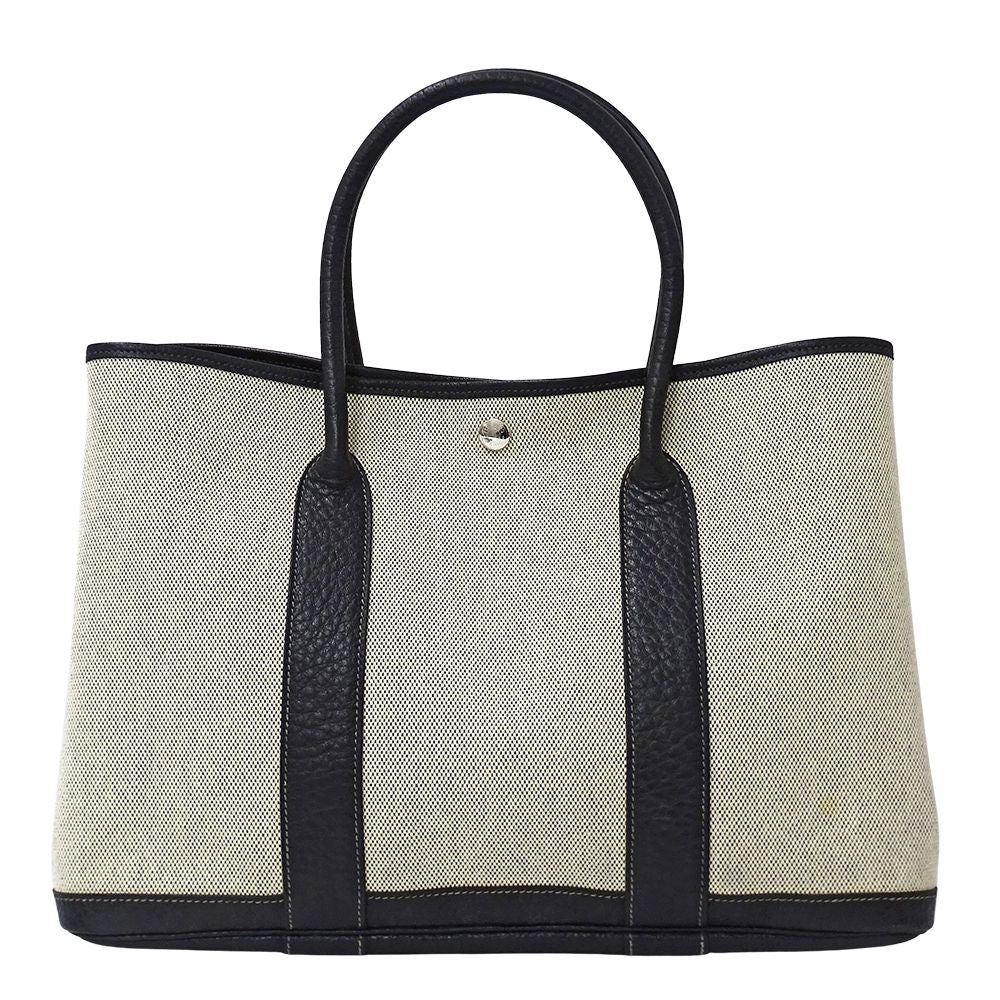 Hermes Tote Garden Party PM Toile Ash Black Gold — view 2
