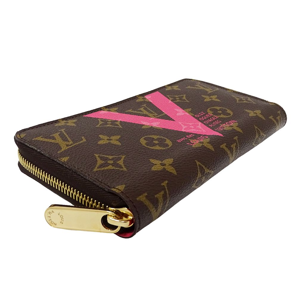 Louis Vuitton Wallet Monogram Zippy Grenade Brown Pink Zip Around — view 3
