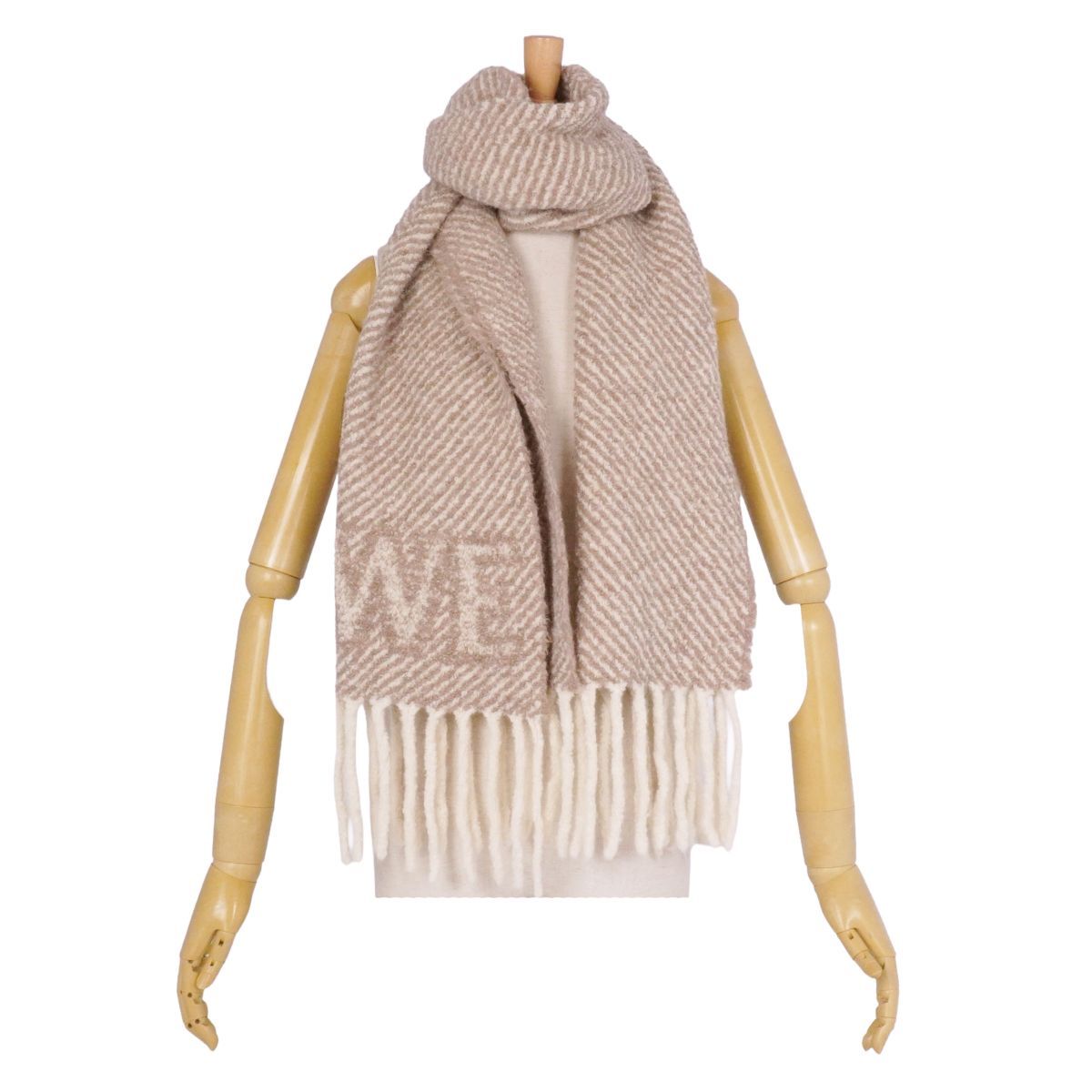 Loewe Scarf Shawl Fringe Alpaca Wool Heli — view 4