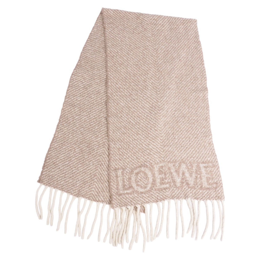 Loewe Scarf Shawl Fringe Alpaca Wool Heli