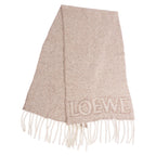 Loewe Scarf Shawl Fringe Alpaca Wool Heli