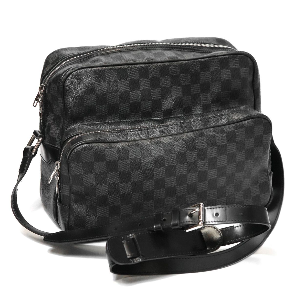 Louis Vuitton Damier Graphite Io Shoulder Bag Canvas Black