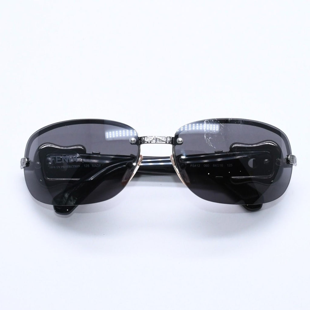 Fendi Half Rim Sunglasses Eyewear 060 Belt Temple Black