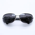 Fendi Half Rim Sunglasses Eyewear 060 Belt Temple Black