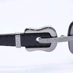 Fendi Half Rim Sunglasses Eyewear 060 Belt Temple Black — view 7