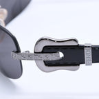 Fendi Half Rim Sunglasses Eyewear 060 Belt Temple Black — view 6