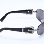 Fendi Half Rim Sunglasses Eyewear 060 Belt Temple Black — view 4