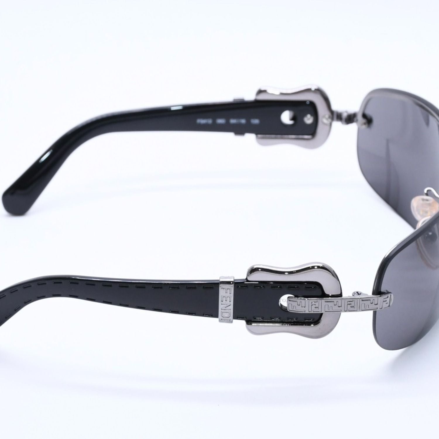 Fendi Half Rim Sunglasses Eyewear 060 Belt Temple Black — view 4