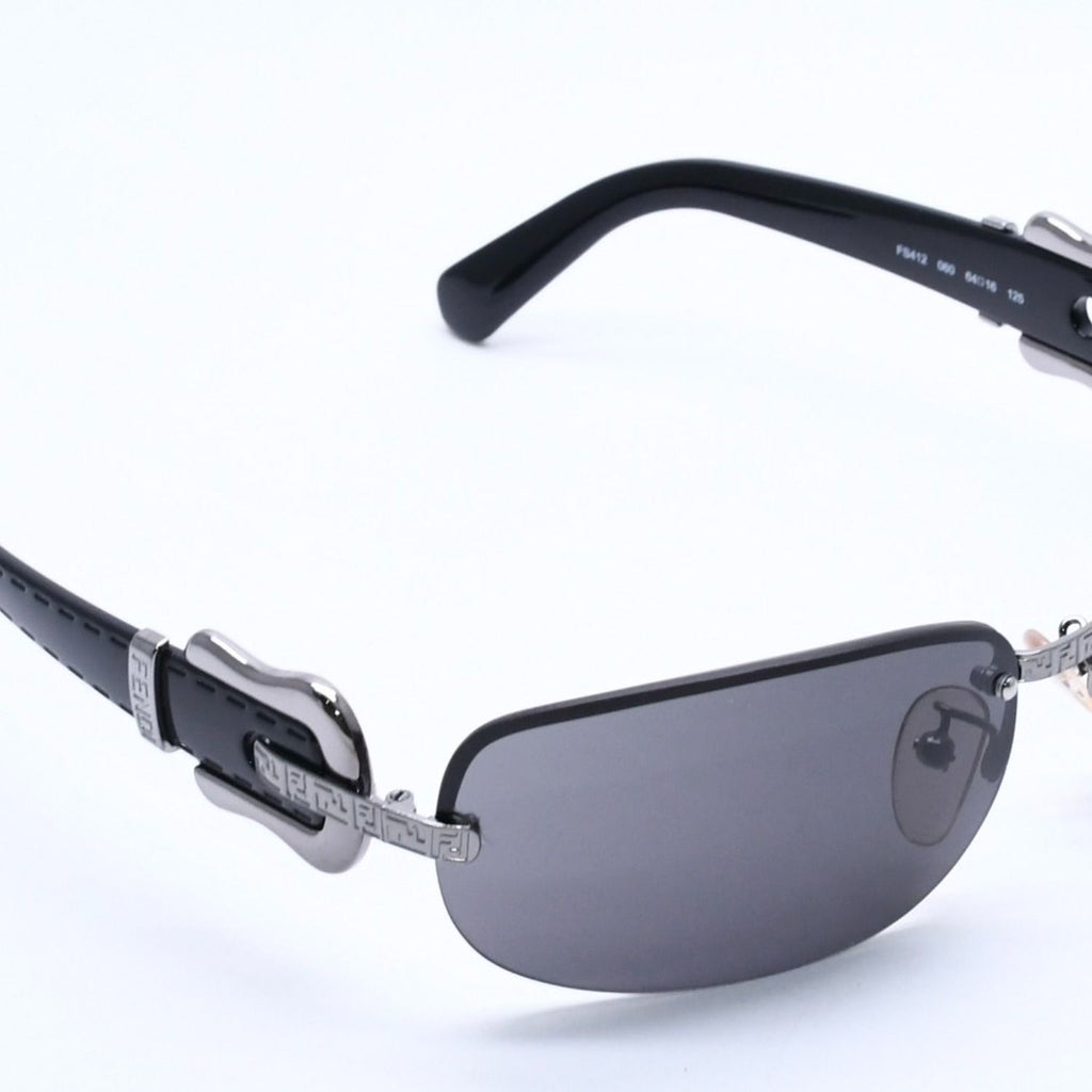 Fendi Half Rim Sunglasses Eyewear 060 Belt Temple Black — view 3