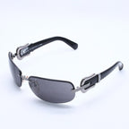 Fendi Half Rim Sunglasses Eyewear 060 Belt Temple Black — view 2