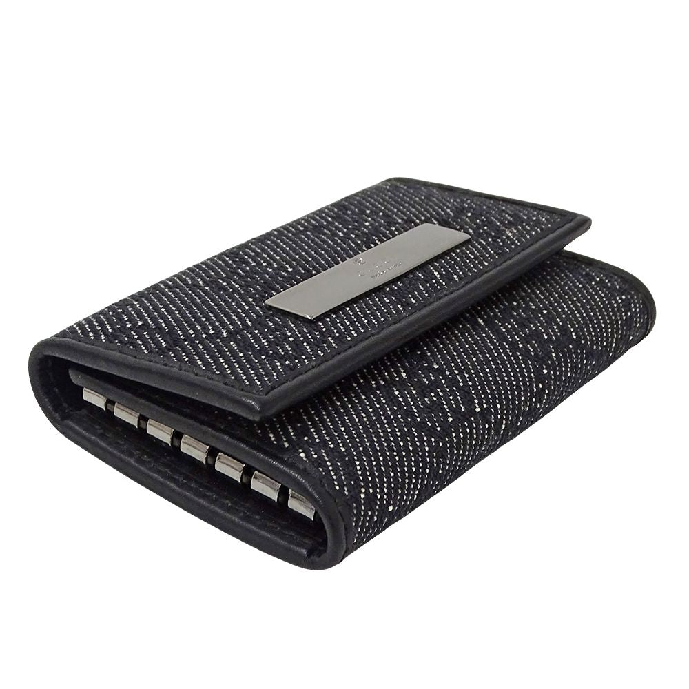 Gucci Key Case 6 Key GG Canvas Black Logo Key Holder — view 3