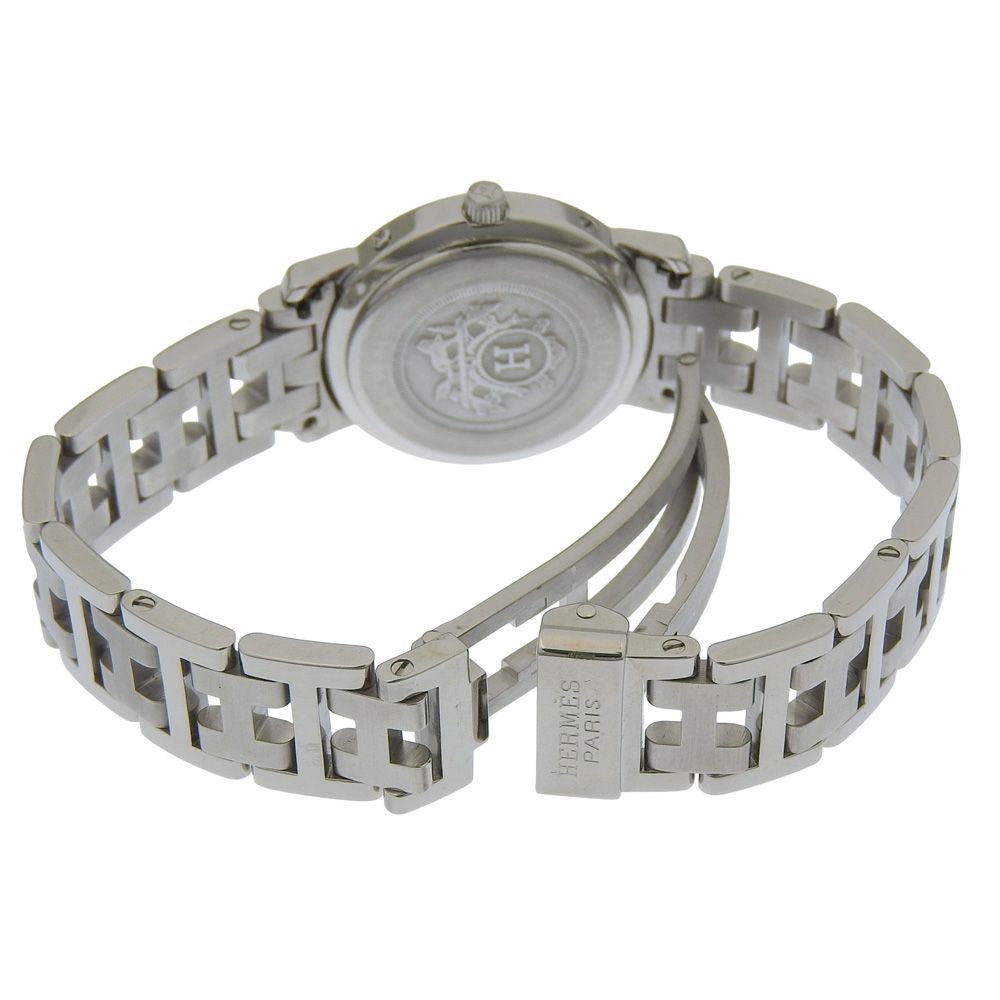 Hermes Clipper Stainless Steel Quartz Analog Display Gray Dial Watch — view 5