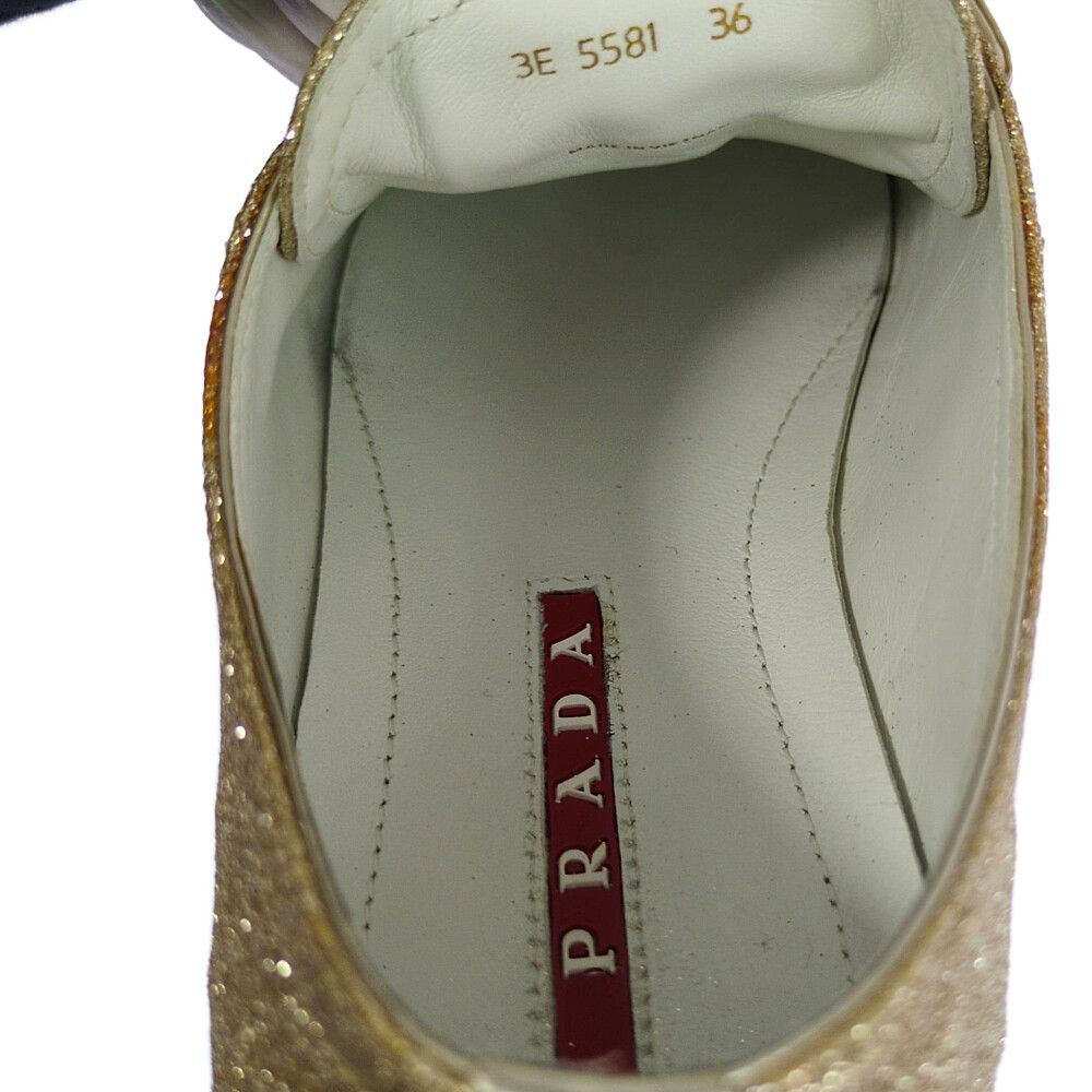Prada Glitter Sneakers 36 Gold — view 7
