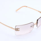 Chanel Half Rim Sunglasses Eyewear CC Logo Rhinestone — view 4