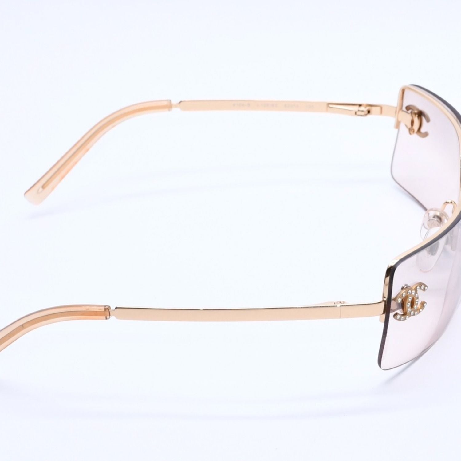 Chanel Half Rim Sunglasses Eyewear CC Logo Rhinestone — view 5