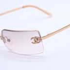 Chanel Half Rim Sunglasses Eyewear CC Logo Rhinestone — view 7