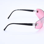 Chanel Rimless Shield Sunglasses Eyewear 120 CC Logo Pink Black — view 5