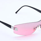 Chanel Rimless Shield Sunglasses Eyewear 120 CC Logo Pink Black — view 4
