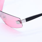 Chanel Rimless Shield Sunglasses Eyewear 120 CC Logo Pink Black — view 7