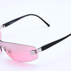 Chanel Rimless Shield Sunglasses Eyewear 120 CC Logo Pink Black — view 3