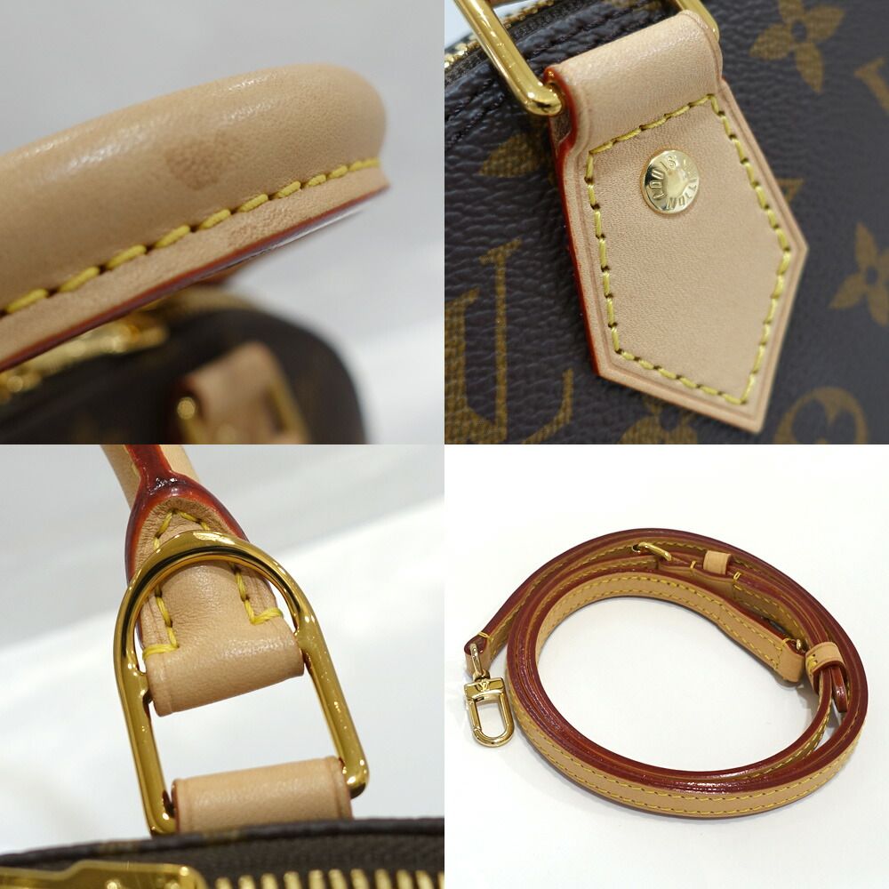 Louis Vuitton Alma BB Monogram 2-Way Bag Hand Shoulder Brown Gold — view 9