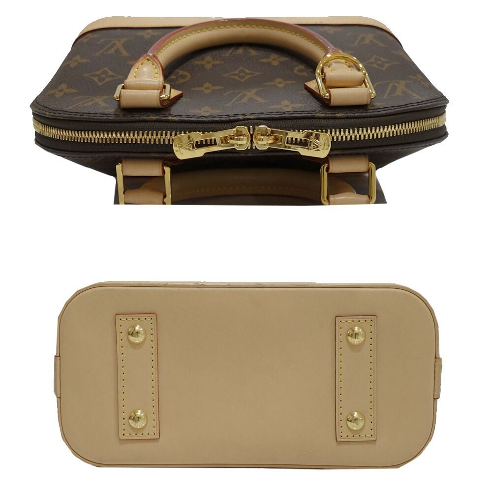 Louis Vuitton Alma BB Monogram 2-Way Bag Hand Shoulder Brown Gold — view 4