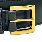 Gucci Belt 80 32 Black Gold Horsebit Leather — view 3