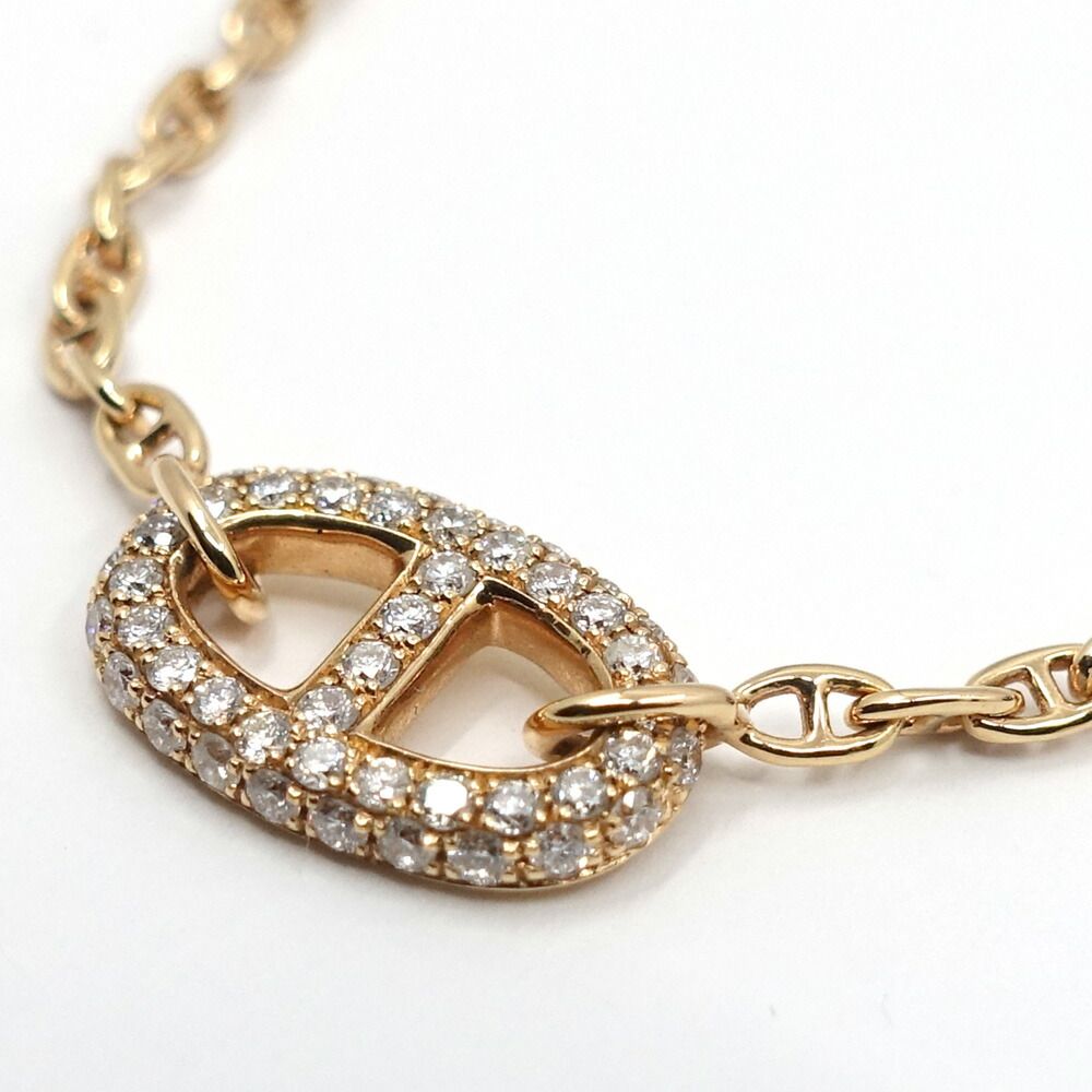 Hermes Chaine D'ancre Farandole Bracelet Pink Gold Pave Diamond — view 3