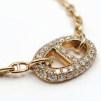 Hermes Chaine D'ancre Farandole Bracelet Pink Gold Pave Diamond — view 4