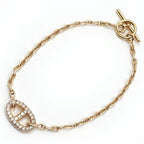 Hermes Chaine D'ancre Farandole Bracelet Pink Gold Pave Diamond