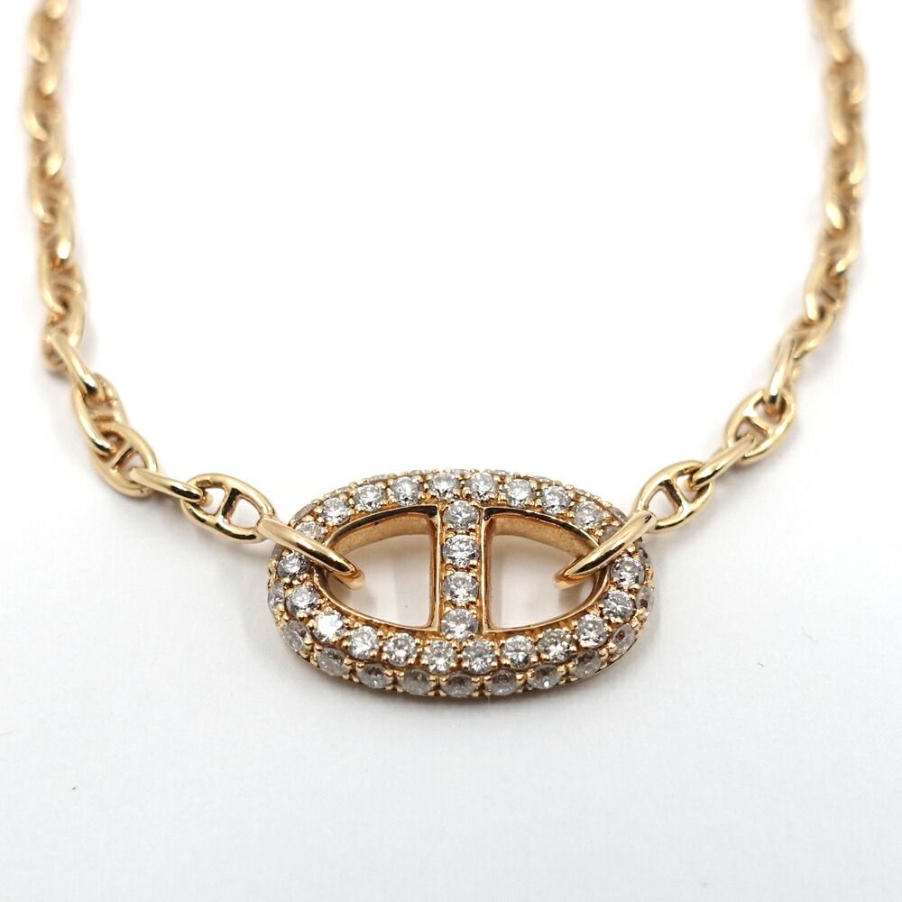Hermes Chaine D'ancre Farandole Bracelet Pink Gold Pave Diamond — view 2