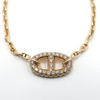 Hermes Chaine D'ancre Farandole Bracelet Pink Gold Pave Diamond — view 2