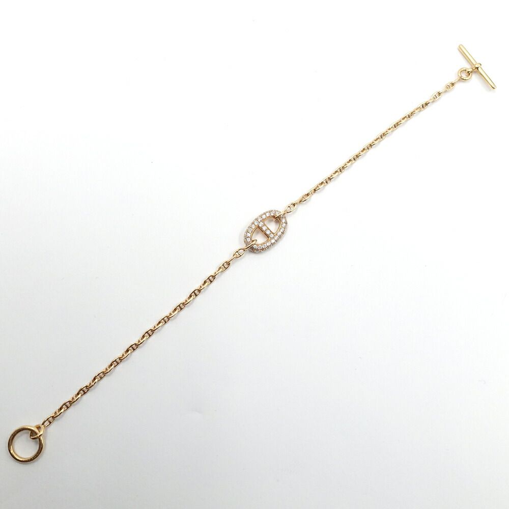 Hermes Chaine D'ancre Farandole Bracelet Pink Gold Pave Diamond — view 8