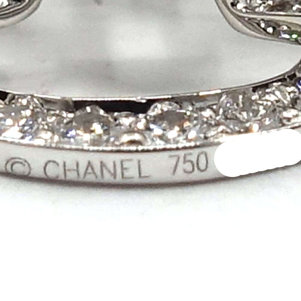 Chanel 18k White Gold Camellia Diamond Pave Pendant — view 7