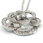 Chanel 18k White Gold Camellia Diamond Pave Pendant — view 4