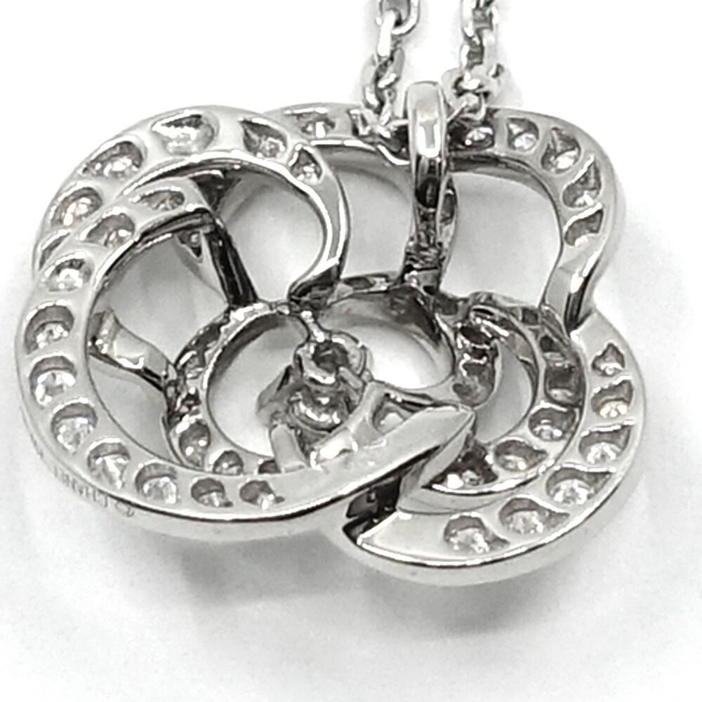 Chanel 18k White Gold Camellia Diamond Pave Pendant — view 5