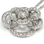 Chanel 18k White Gold Camellia Diamond Pave Pendant — view 3