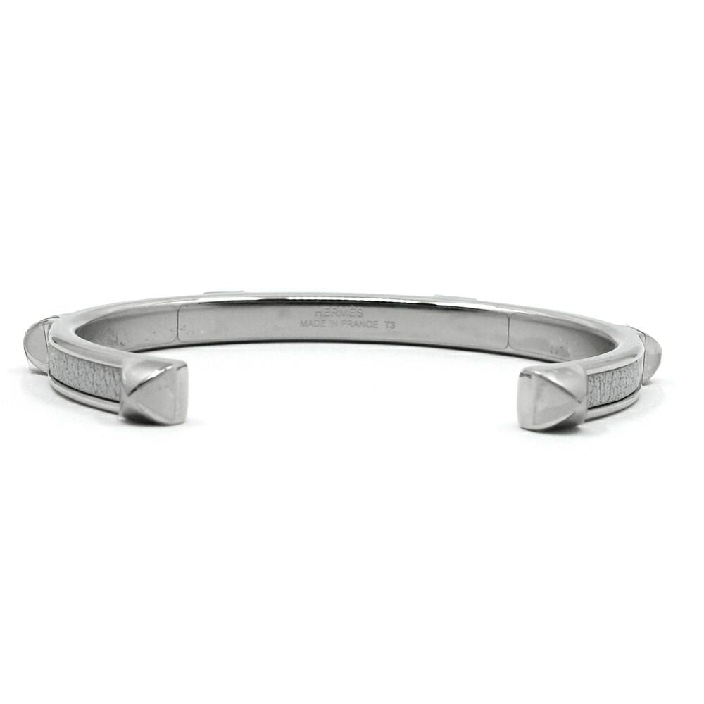 Hermes Bracelet Athena Arjan Bangle Leather Metal — view 5