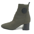 Hermes Vol Vert Short Boots 37.5 JP..5 cm Khaki Black