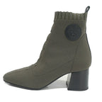 Hermes Vol Vert Short Boots 37.5 JP..5 cm Khaki Black