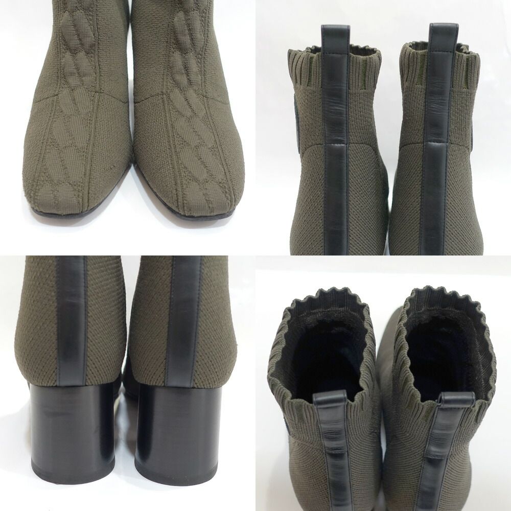 Hermes Vol Vert Short Boots 37.5 JP..5 cm Khaki Black — view 8