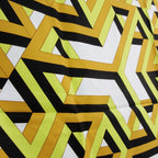 Hermes Carre 90 Cube Geometric Large Silk Scarf All Over Pattern Yellow Black — view 6