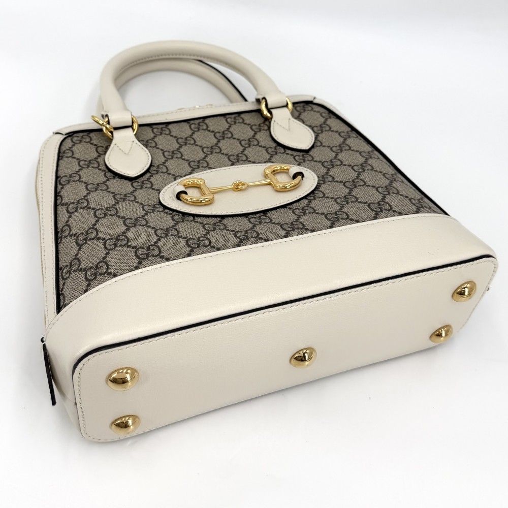 Gucci 2-Way Horsebit Small Top Handle Shoulder Bag Crossbody GG Supreme Canvas — view 3