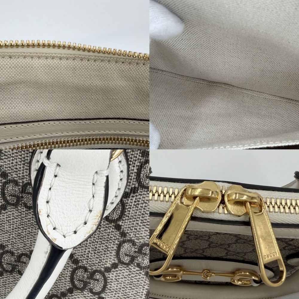 Gucci 2-Way Horsebit Small Top Handle Shoulder Bag Crossbody GG Supreme Canvas — view 7