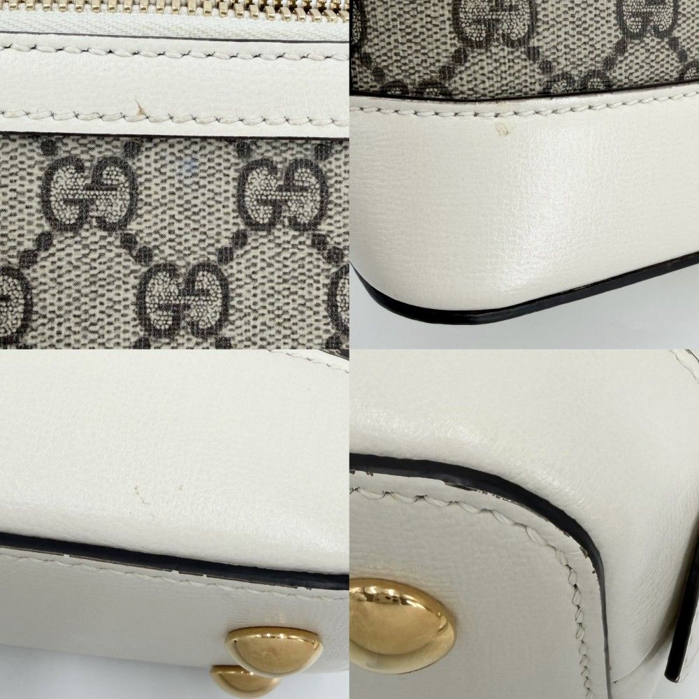 Gucci 2-Way Horsebit Small Top Handle Shoulder Bag Crossbody GG Supreme Canvas — view 6