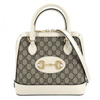Gucci 2-Way Horsebit Small Top Handle Shoulder Bag Crossbody GG Supreme Canvas