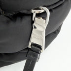 Prada 2-Way Bomber Triangle Logo Shoulder Bag Crossbody Tote Nylon Black Silver — view 7