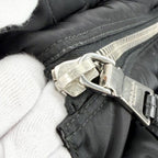 Prada 2-Way Bomber Triangle Logo Shoulder Bag Crossbody Tote Nylon Black Silver — view 6