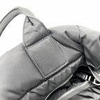 Prada 2-Way Bomber Triangle Logo Shoulder Bag Crossbody Tote Nylon Black Silver — view 8